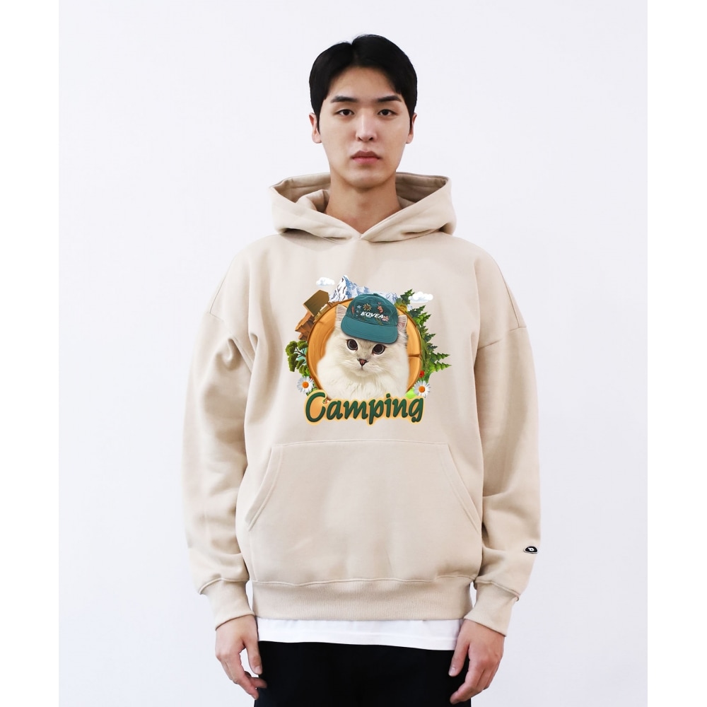 KOVEAキャンプキャット起毛フードティー