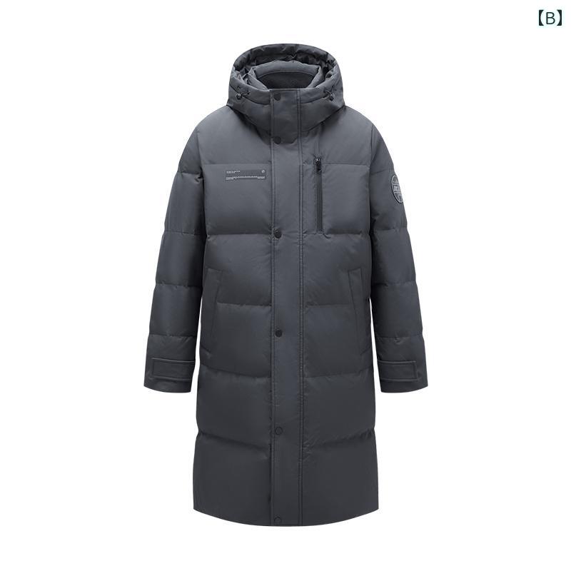 ダウンジャケット メンズ ロング アウター 防寒 おしゃれ 秋冬 スポーツ 暖かい フード ブルー グレー ブラック ダウンジャケット メンズ ロング アウター 防寒 おしゃれ 秋冬 スポーツ 暖かい フード ブルー グレー ブラック