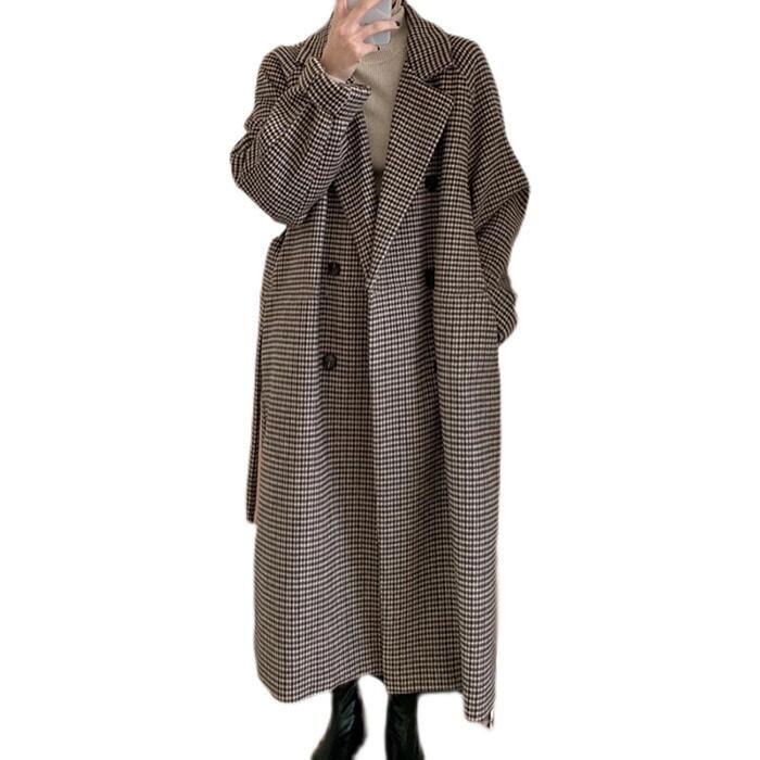 チェスターコート超ロングコート　レディース秋冬ロングコート冬コートチェック柄着痩せ体型カバーお洒落きれいめ厚中綿ゆったり　通勤結婚式