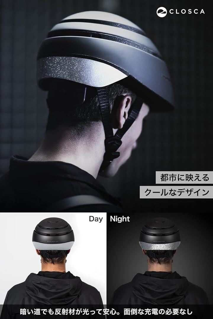 LOOP 自転車 ヘルメット 大人 折りたたみ 持ち運び 軽量 男女兼用 おしゃれ 日本語説明書付(リフレクティブブラック, L) LOOP 自転車 ヘルメット 大人 折りたたみ 持ち運び 軽量 男女兼用 おしゃれ 日本語説明書付(リフレクティブブラック, L)