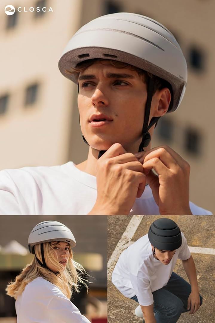 LOOP 自転車 ヘルメット 大人 折りたたみ 持ち運び 軽量 男女兼用 おしゃれ 日本語説明書付(リフレクティブブラック, L)