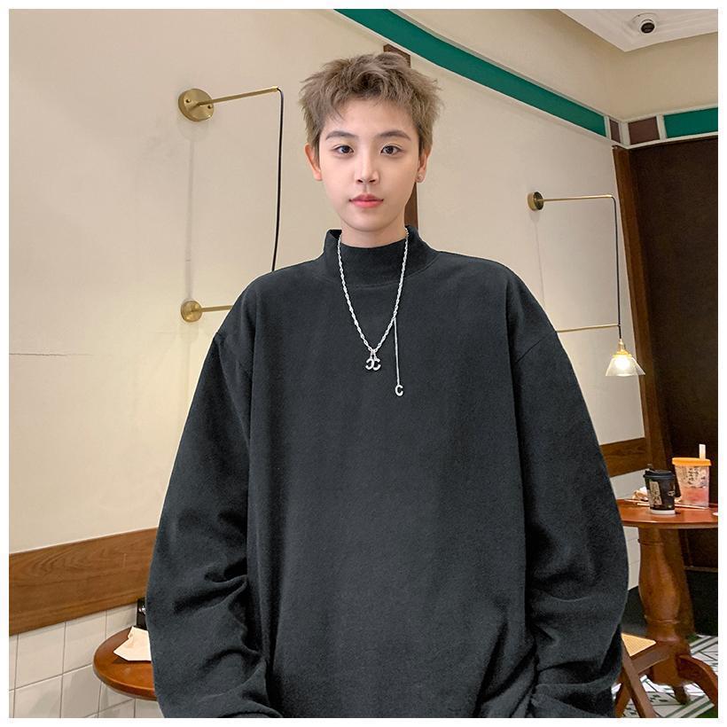 カットソー Tシャツ 長袖 メンズ レディース ロンT タートルネック ハイネック インナー 暖かい オーバーサイズ シンプル 無地 秋冬 男女兼用 おしゃれ