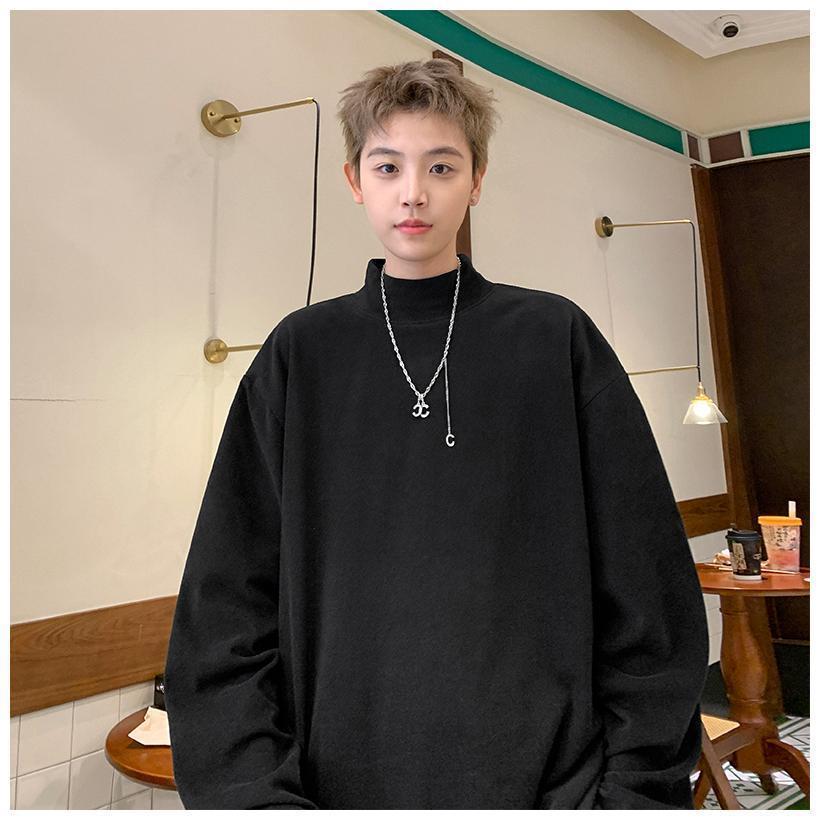 カットソー Tシャツ 長袖 メンズ レディース ロンT タートルネック ハイネック インナー 暖かい オーバーサイズ シンプル 無地 秋冬 男女兼用 おしゃれ