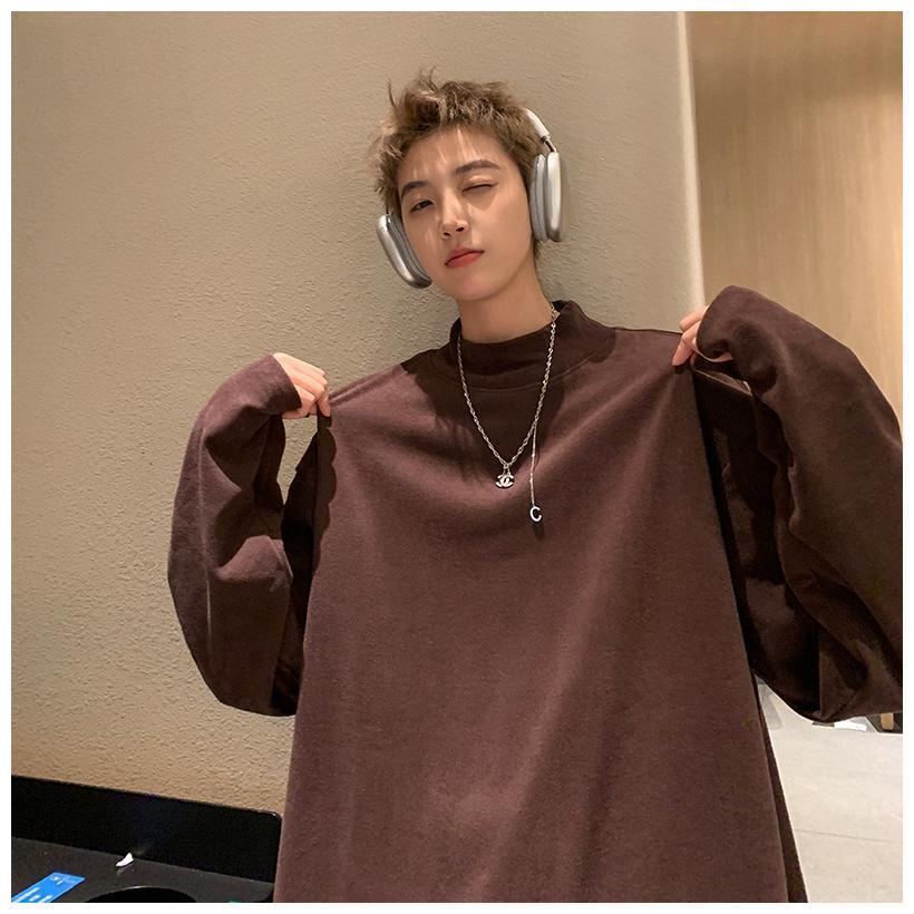 カットソー Tシャツ 長袖 メンズ レディース ロンT タートルネック ハイネック インナー 暖かい オーバーサイズ シンプル 無地 秋冬 男女兼用 おしゃれ