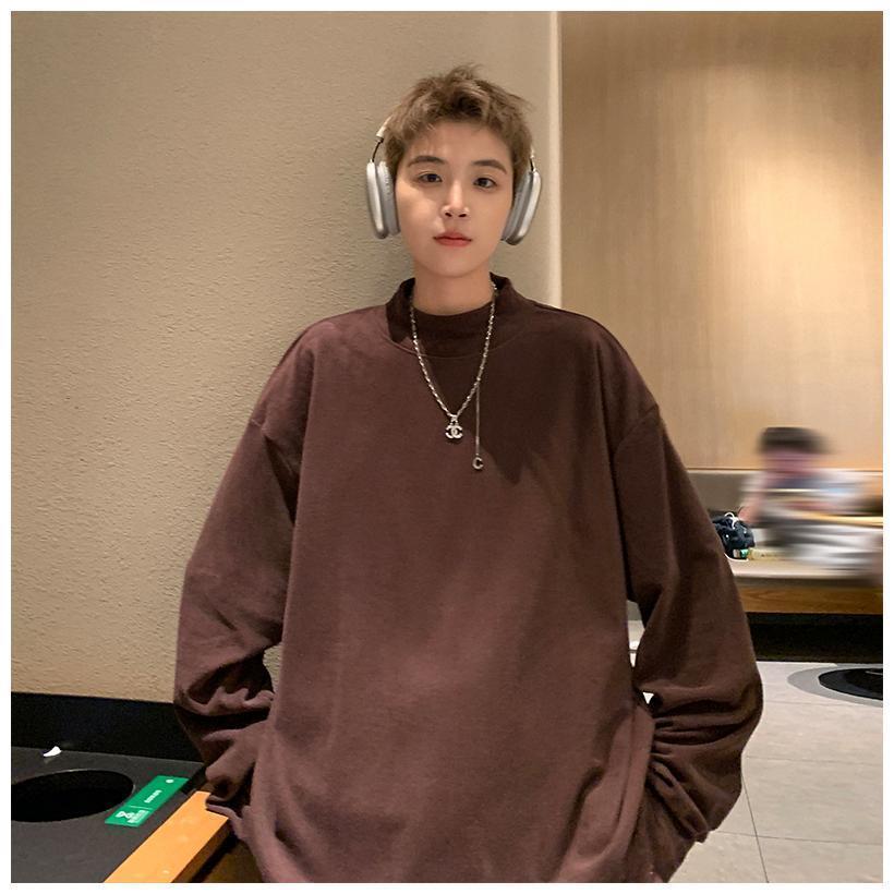 カットソー Tシャツ 長袖 メンズ レディース ロンT タートルネック ハイネック インナー 暖かい オーバーサイズ シンプル 無地 秋冬 男女兼用 おしゃれ