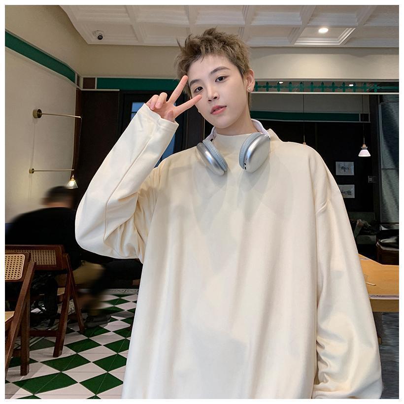 カットソー Tシャツ 長袖 メンズ レディース ロンT タートルネック ハイネック インナー 暖かい オーバーサイズ シンプル 無地 秋冬 男女兼用 おしゃれ