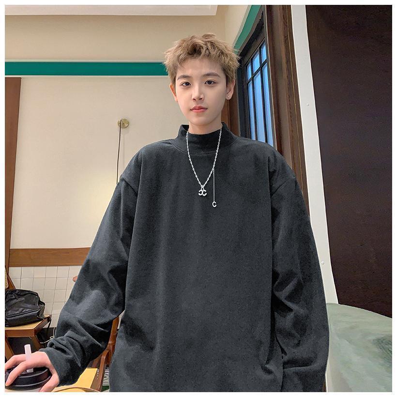 カットソー Tシャツ 長袖 メンズ レディース ロンT タートルネック ハイネック インナー 暖かい オーバーサイズ シンプル 無地 秋冬 男女兼用 おしゃれ