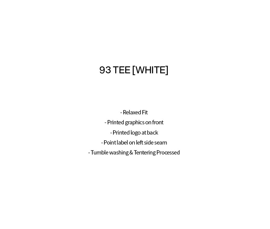 93 TEE [WHITE] デイリー 男女共用 Tシャツ 新商品