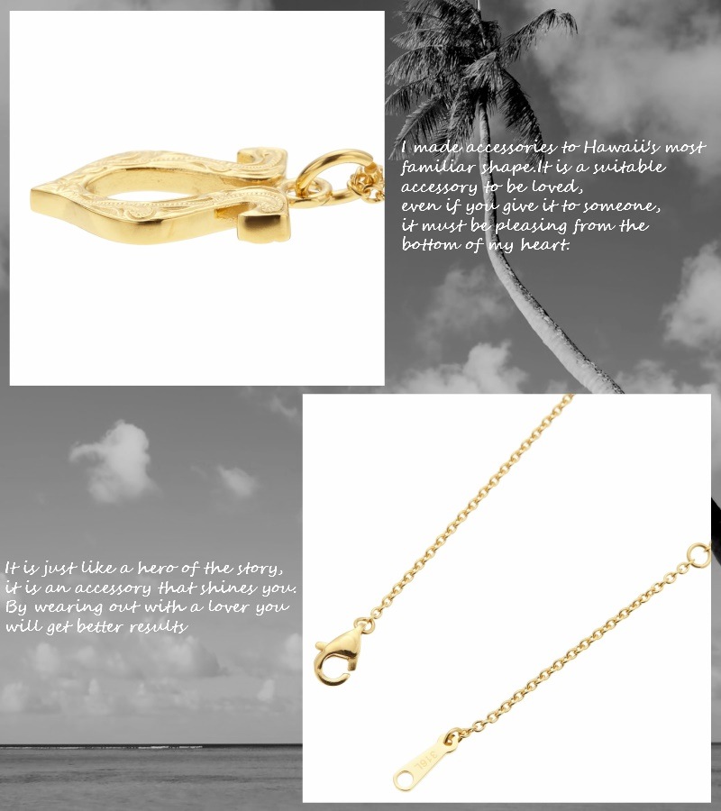 ネックレス メンズ レディース 馬蹄 ハワイアンジュエリー サージカルステンレス ホースシュー 金属アレルギー対応 シルバー ゴールド ピンクゴールド