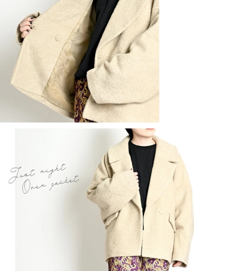 コート レディース アウター オーバー ジャケット 全部が丁度いいミニブークレオーバージャケット ウール入り ジャンパー トレンド 秋 秋冬 冬 上品 きれいめ 長袖 コート レディース アウター オーバー ジャケット 全部が丁度いいミニブークレオーバージャケット ウール入り ジャンパー トレンド 秋 秋冬 冬 上品 きれいめ 長袖