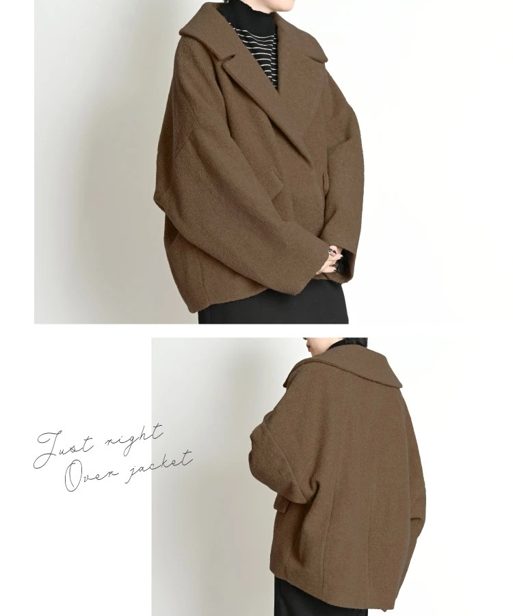 コート レディース アウター オーバー ジャケット 全部が丁度いいミニブークレオーバージャケット ウール入り ジャンパー トレンド 秋 秋冬 冬 上品 きれいめ 長袖 コート レディース アウター オーバー ジャケット 全部が丁度いいミニブークレオーバージャケット ウール入り ジャンパー トレンド 秋 秋冬 冬 上品 きれいめ 長袖