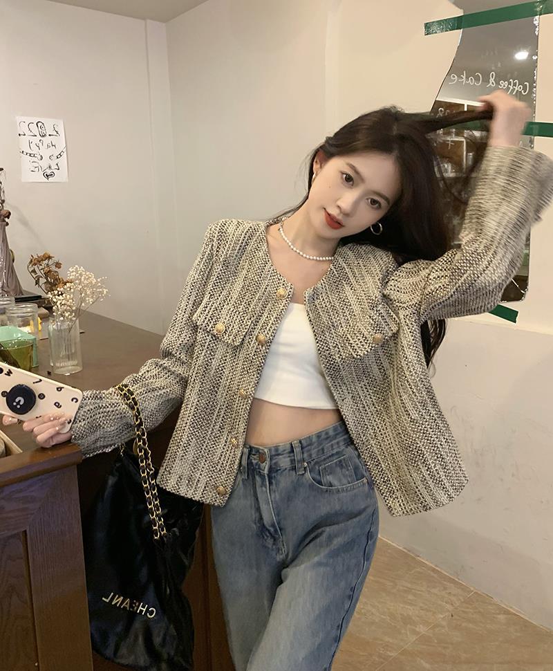 ジャケット 冬アウター ショート長袖女性の 2025 春と秋の新しいハイエンドデザイン西洋スタイルの年齢を軽減するカーディガントップ