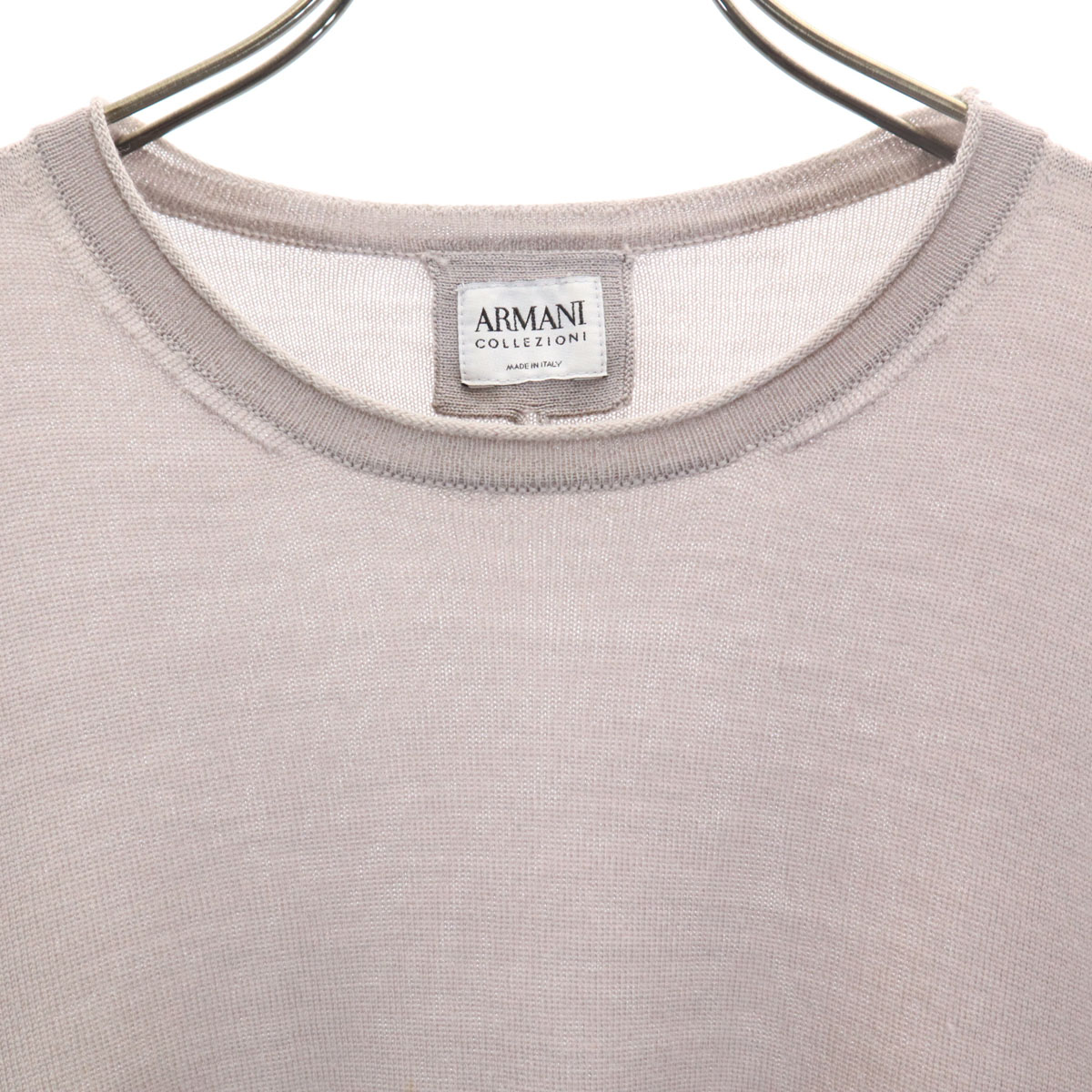 イタリア製 長袖 セーター 48 グレー COLLEZIONI ニット メンズ 古着