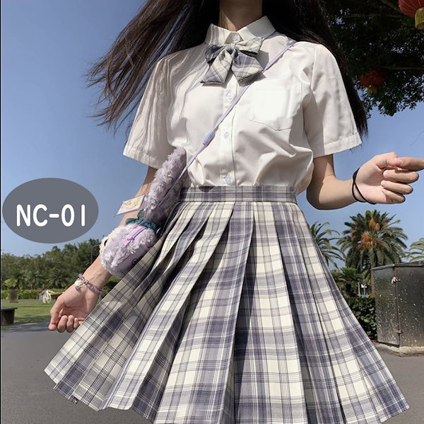 Qoo10] 制服 4点セット 50色 JK プリーツ