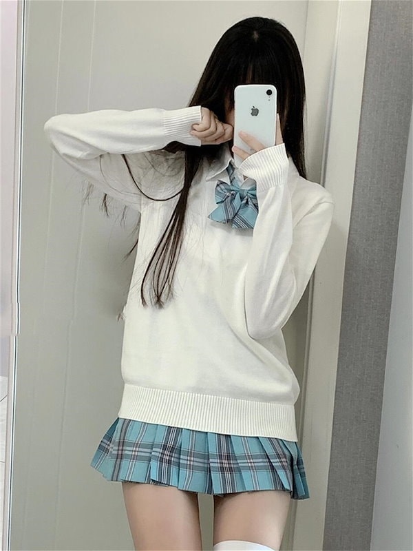 Qoo10] 制服 4点セット 50色 JK プリーツ