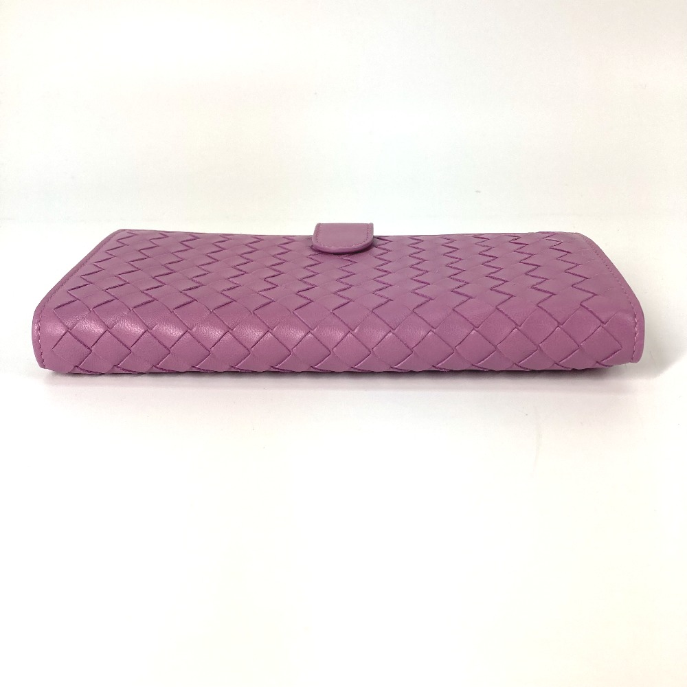 長財布 イントレチャート Wホック ロングウォレット レザー パープル系