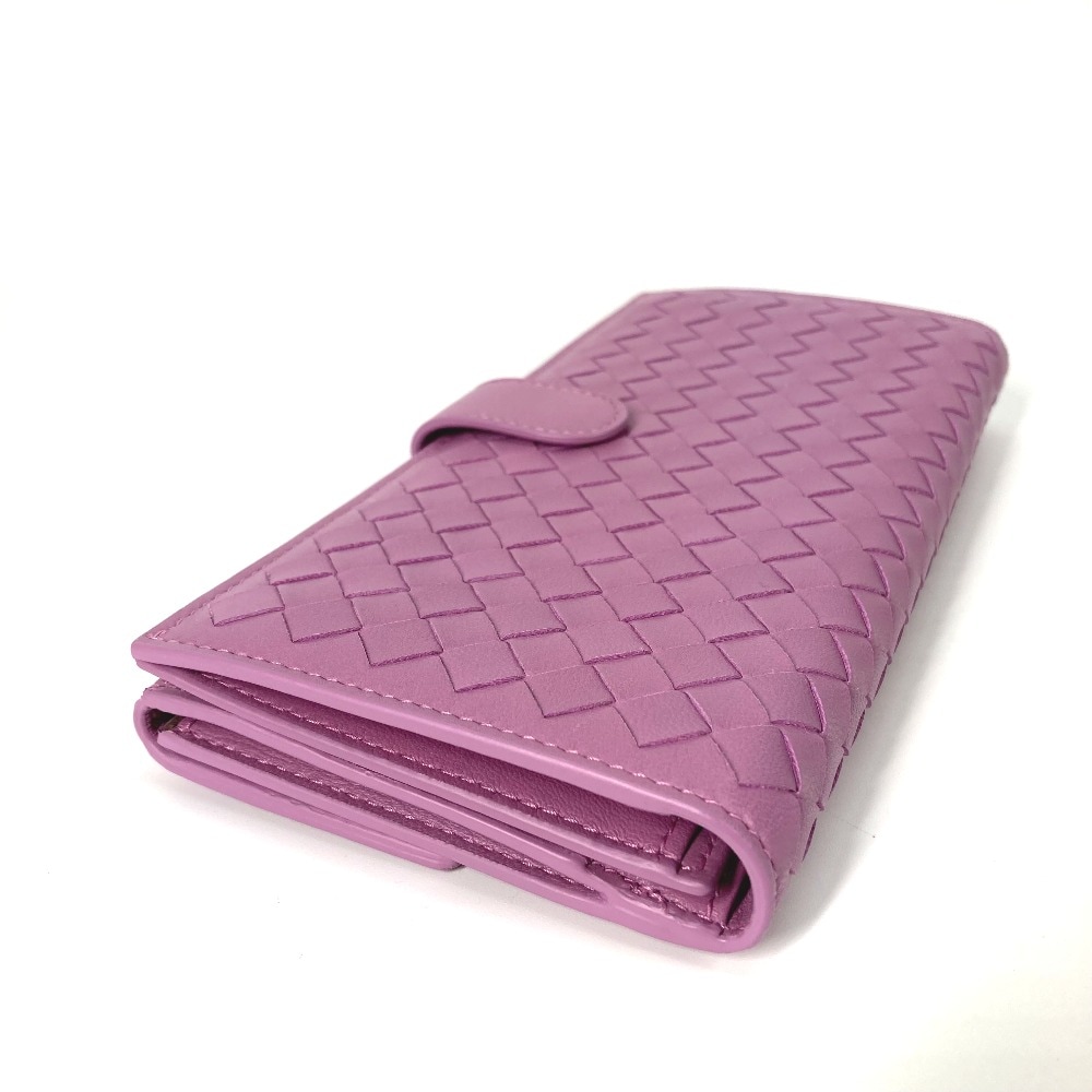長財布 イントレチャート Wホック ロングウォレット レザー パープル系
