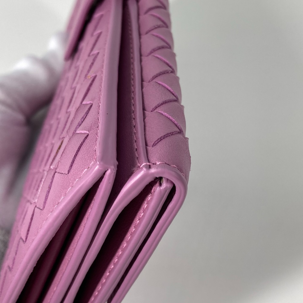 長財布 イントレチャート Wホック ロングウォレット レザー パープル系