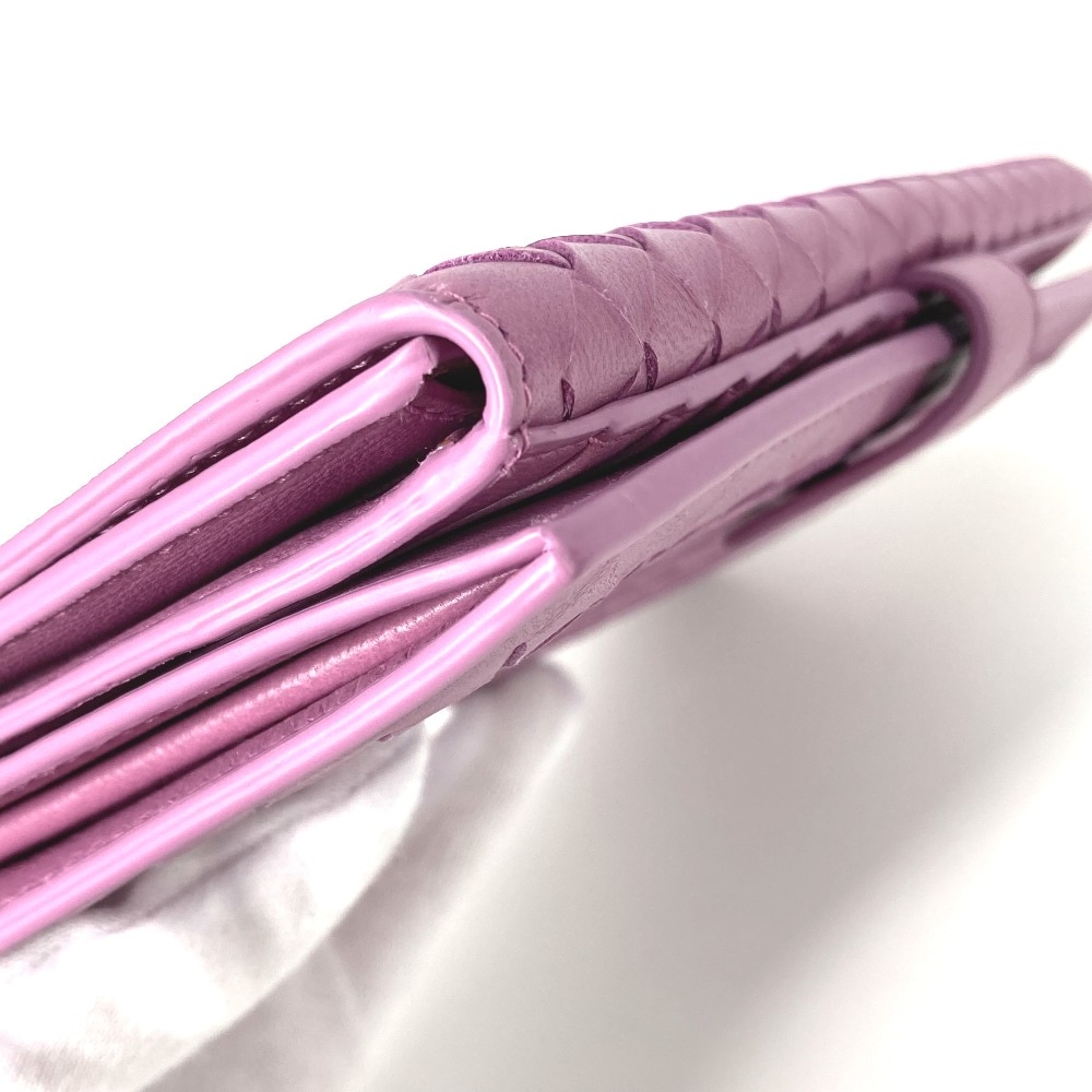 長財布 イントレチャート Wホック ロングウォレット レザー パープル系