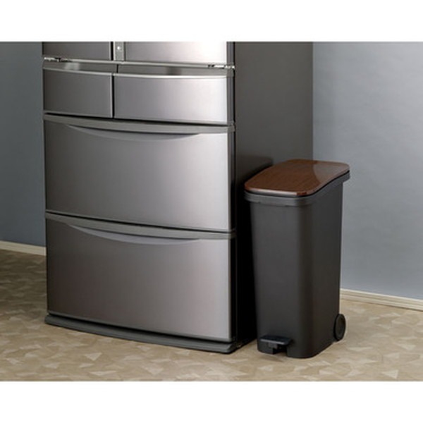 ゴミ箱 ダストボックス 幅25.5cm 31L ウッド キャスター付き 移動便利 ふた付き スムース ペダルダストボックス キッチン 店舗 ゴミ箱 ダストボックス 幅25.5cm 31L ウッド キャスター付き 移動便利 ふた付き スムース ペダルダストボックス キッチン 店舗