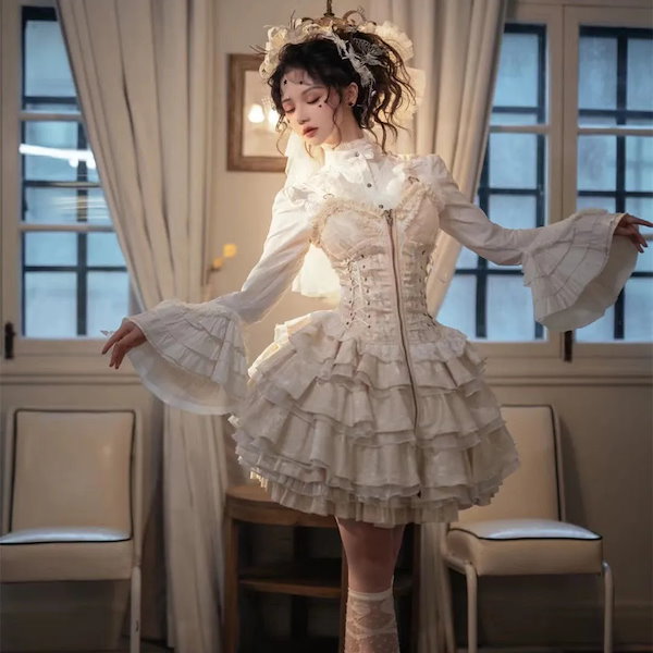 Qoo10] 薔薇JSK 刺繍 初恋ドレス レトロ プ