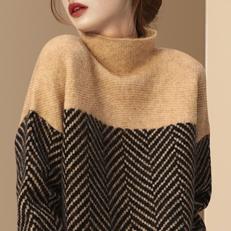 タートルネックセーター ブラウン トップス ニットソー セーター スリム 細身 ストレート スマート タートルネックセーター ブラウン トップス ニットソー セーター スリム 細身 ストレート スマート