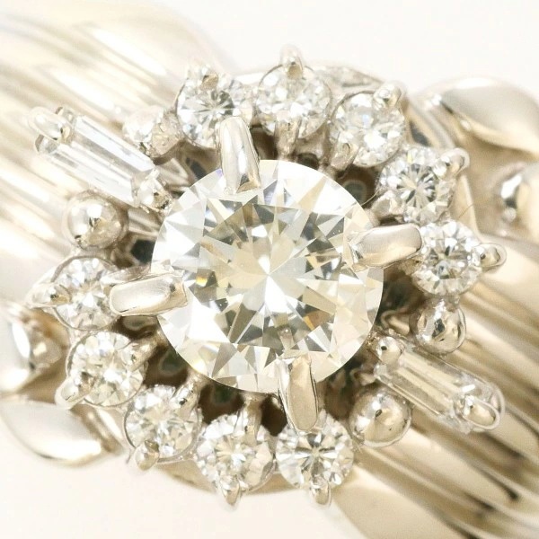 PT900 プラチナ リング 12号 ダイヤ 0.53 0.27 VVS2 鑑定書 中古 PT900 プラチナ リング 12号 ダイヤ 0.53 0.27 VVS2 鑑定書 中古