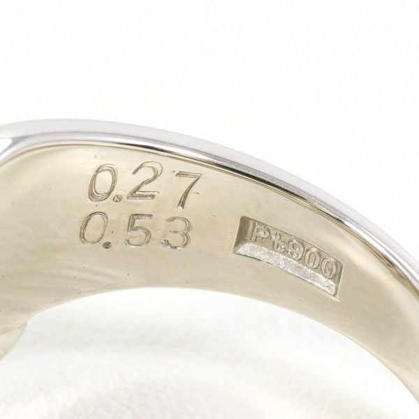 PT900 プラチナ リング 12号 ダイヤ 0.53 0.27 VVS2 鑑定書 中古 PT900 プラチナ リング 12号 ダイヤ 0.53 0.27 VVS2 鑑定書 中古