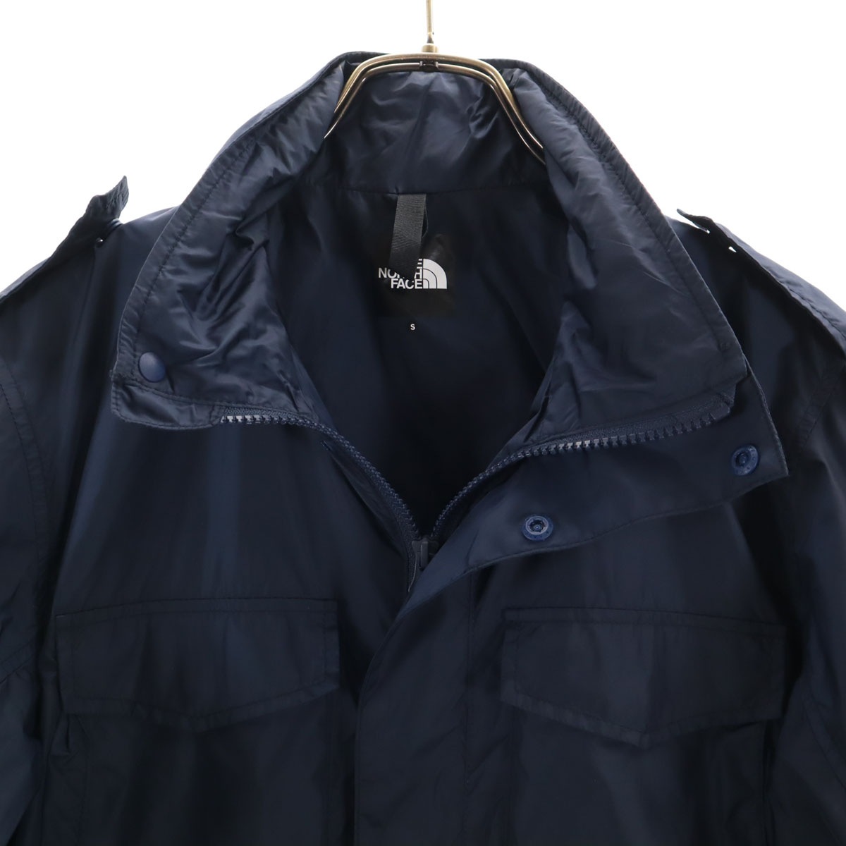 グローブ トレッカー ジャケット S ネイビー NP71622 アウトドア 収納袋付き メンズ 古着