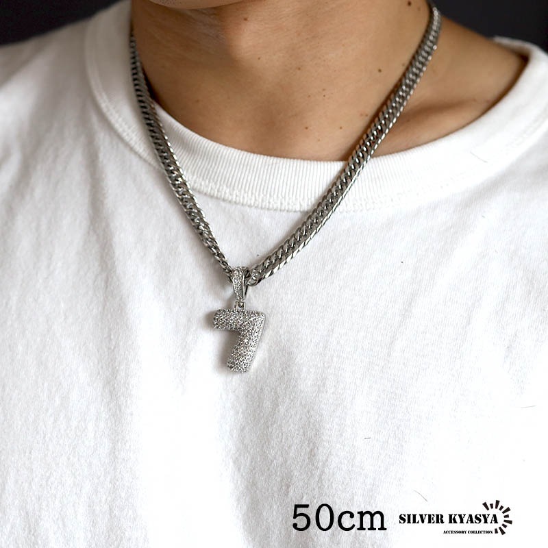 ナンバーネックレス パヴェ [n370]