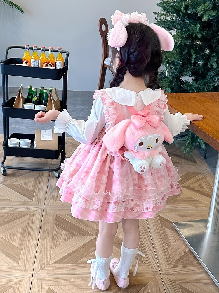 ロリータガールズプリンセスドレス秋ドレス子供の誕生日秋長袖スカートガールメロディー服