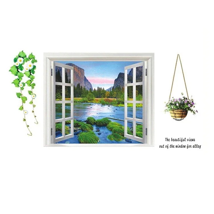 【20点セット】急速出荷ウォールステッカー3D偽窓ステッカーポスター壁紙シールウォールペーパー英文ウォールステ0