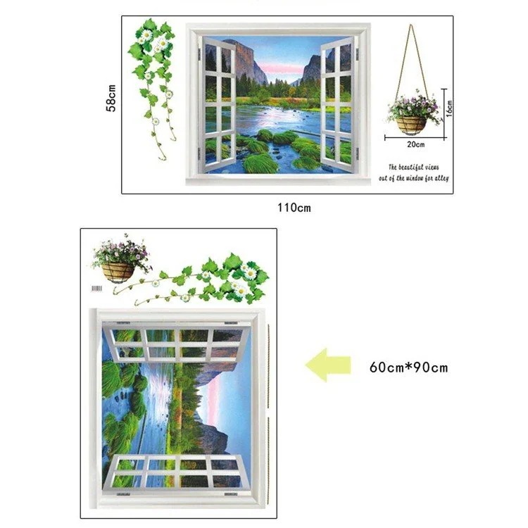 【20点セット】急速出荷ウォールステッカー3D偽窓ステッカーポスター壁紙シールウォールペーパー英文ウォールステ0