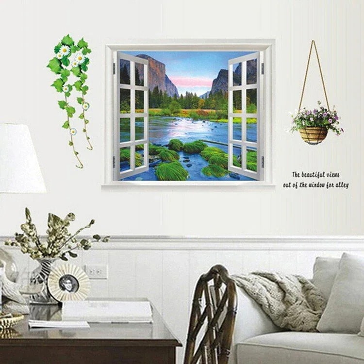 【20点セット】急速出荷ウォールステッカー3D偽窓ステッカーポスター壁紙シールウォールペーパー英文ウォールステ0