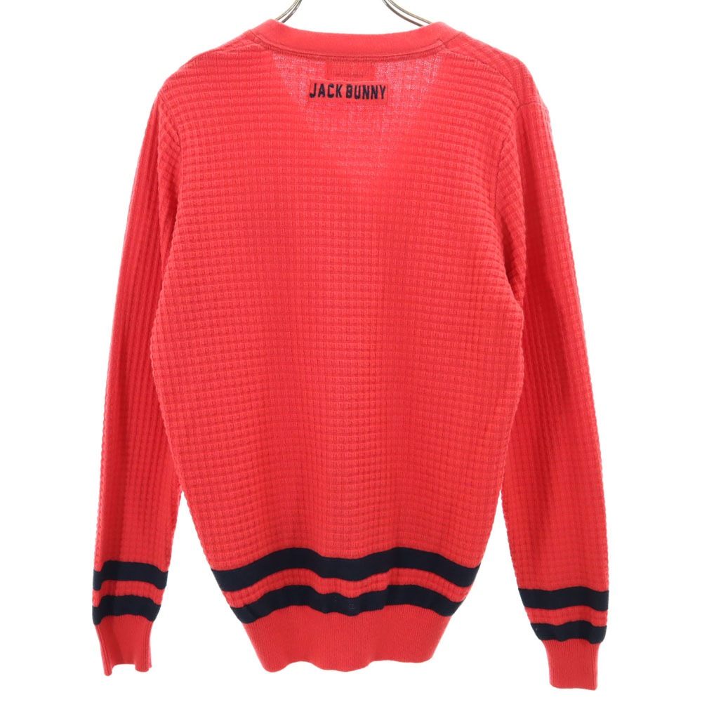 ゴルフ 長袖 Vネック ニットカーディガン 1 レッド レディース ゴルフ 長袖 Vネック ニットカーディガン 1 レッド レディース