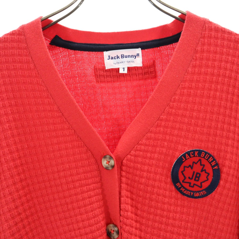 ゴルフ 長袖 Vネック ニットカーディガン 1 レッド レディース ゴルフ 長袖 Vネック ニットカーディガン 1 レッド レディース