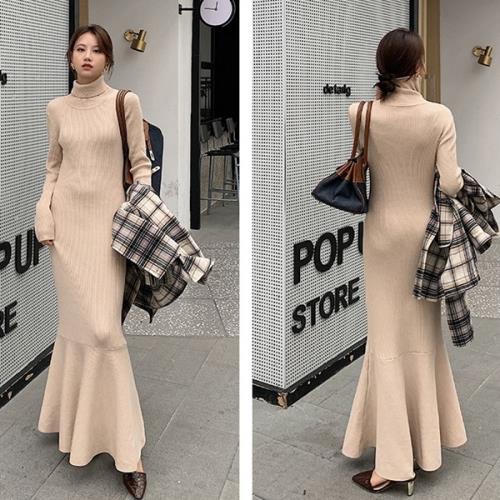 【即納】ワンピース ニットワンピ マーメードスカート 韓国ファッション 無地 タートルネック 秋 冬 長袖 ロング丈 マキシ丈 おしゃれ 可愛い オルチャン 大人可愛い シンプル カジュアル ティアー 【即納】ワンピース ニットワンピ マーメードスカート 韓国ファッション 無地 タートルネック 秋 冬 長袖 ロング丈 マキシ丈 おしゃれ 可愛い オルチャン 大人可愛い シンプル カジュアル ティアー