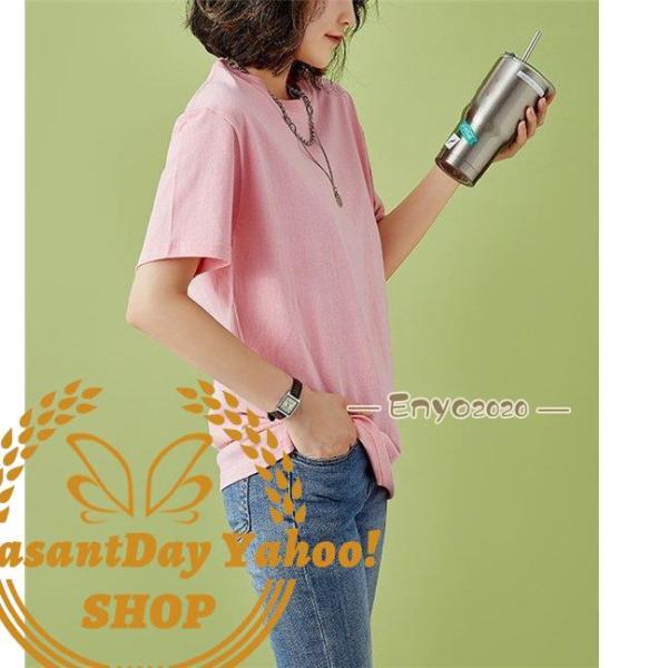 Tシャツ レディース 無地 きれいめ 春秋 夏 半袖 トップス 丸首 uネック スリム ストレッチ ティーシャツ カジュアル