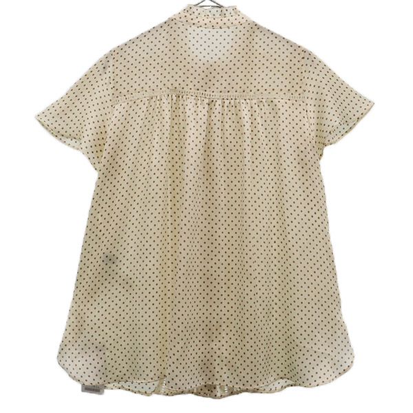 ドット 半袖 ブラウス ONE SIZE ベージュ シャツ レディース