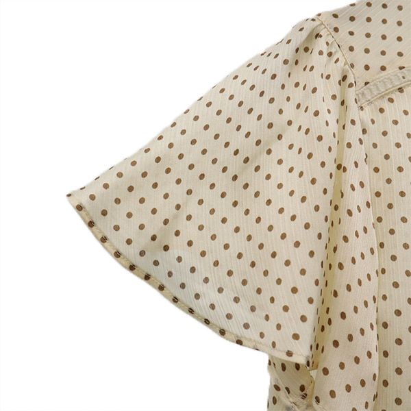 ドット 半袖 ブラウス ONE SIZE ベージュ シャツ レディース