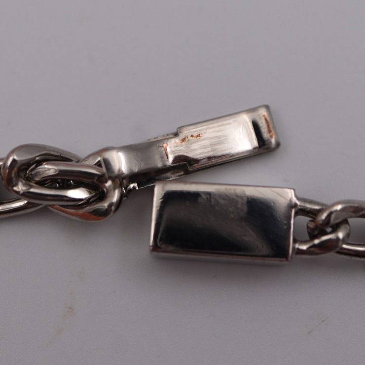 LOUIS VUITTON ルイ ヴィトン ブレスレット M00045 LVホーン ブレス メタル ホーン シルバー ブラウン系 チェーンブレス ビトン 本物保証 中古