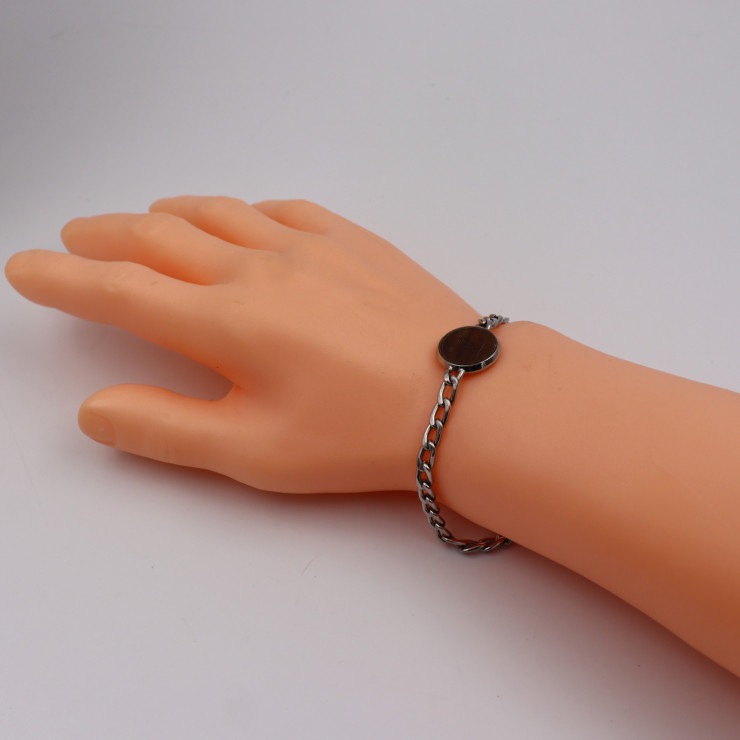 LOUIS VUITTON ルイ ヴィトン ブレスレット M00045 LVホーン ブレス メタル ホーン シルバー ブラウン系 チェーンブレス ビトン 本物保証 中古