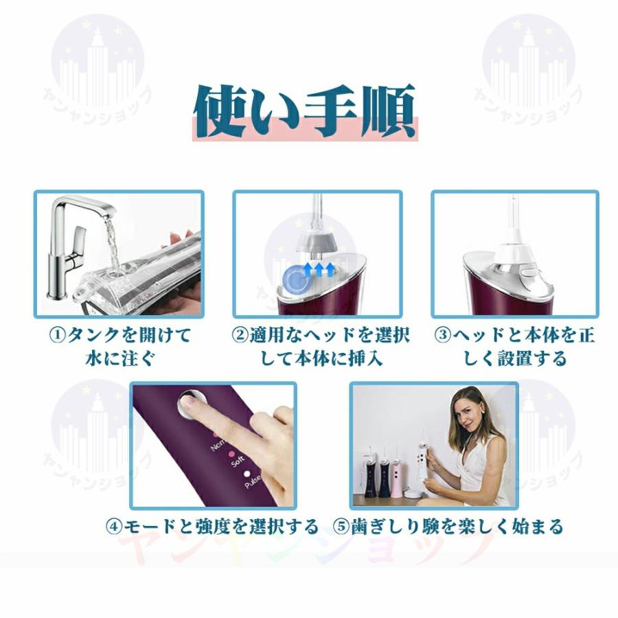 口腔洗浄器 歯垢除去 電動ジェットウォッシャー 口腔洗浄機 口腔ケア 携帯型 歯ブラシ 初心者向け 3段階モード IPX7防水 USB充電 口腔洗浄器 歯垢除去 電動ジェットウォッシャー 口腔洗浄機 口腔ケア 携帯型 歯ブラシ 初心者向け 3段階モード IPX7防水 USB充電