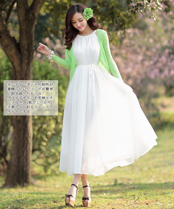 白ワンピース ワンピース レディース ロング　リゾートワンピース リゾートマキシワンピース リゾート マキシワンピ ビーチ 夏 リゾートワンピ 海 シフォン ゴム ボヘミア風 マキシ丈 ハワイアン