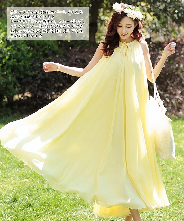 白ワンピース ワンピース レディース ロング　リゾートワンピース リゾートマキシワンピース リゾート マキシワンピ ビーチ 夏 リゾートワンピ 海 シフォン ゴム ボヘミア風 マキシ丈 ハワイアン