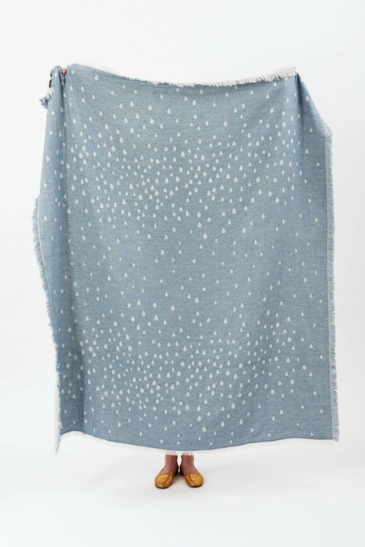 BRITA SWEDEN RAINING (sky) スロー ブランケット【北欧