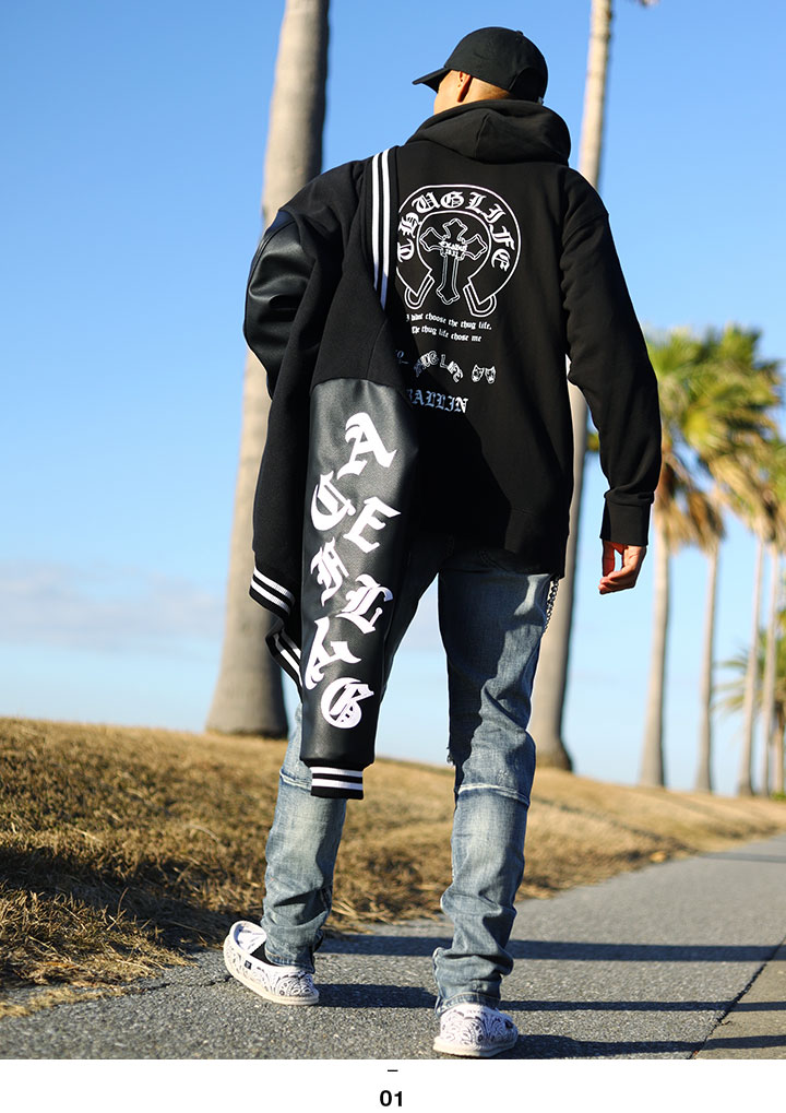 ACE FLAG 上下セット 長袖 ブランド パーカー メンズ 春秋冬用 黒 大きいサイズ エースフラッグ セットアップ フーディ ジーンズ デニム スリム 馬蹄
