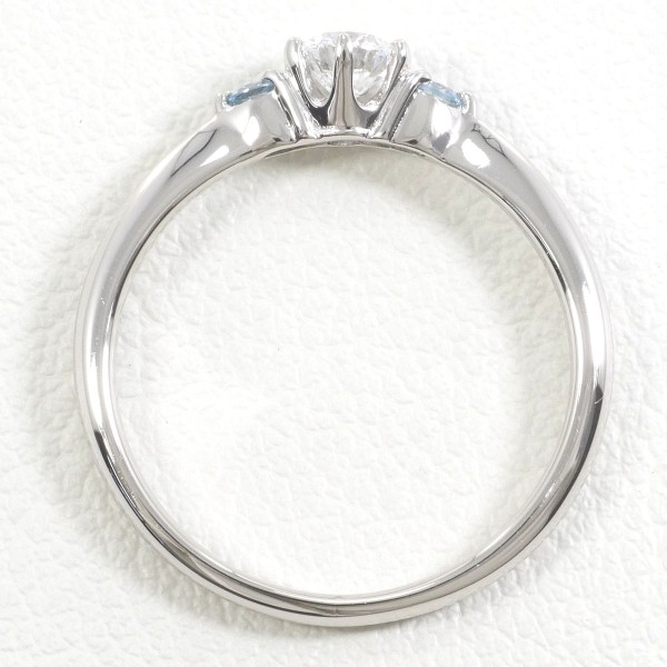 PT900 プラチナ リング 8号 ダイヤ 0.215 SI1 ブルーダイヤ 0.06 鑑定書 中古