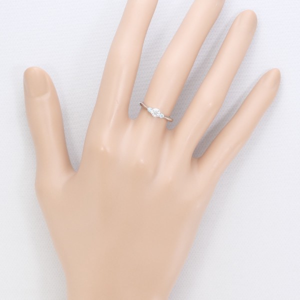 PT900 プラチナ リング 8号 ダイヤ 0.215 SI1 ブルーダイヤ 0.06 鑑定書 中古