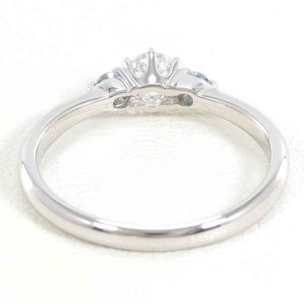 PT900 プラチナ リング 8号 ダイヤ 0.215 SI1 ブルーダイヤ 0.06 鑑定書 中古